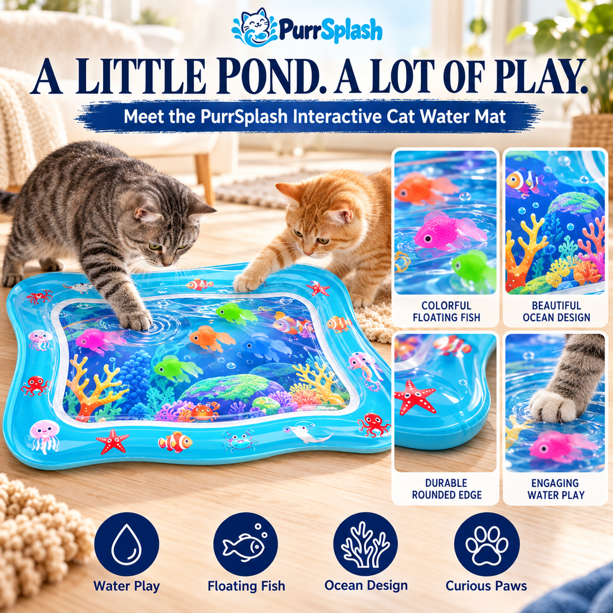 PurrSplash™ Interactive Cat Water Play Mat